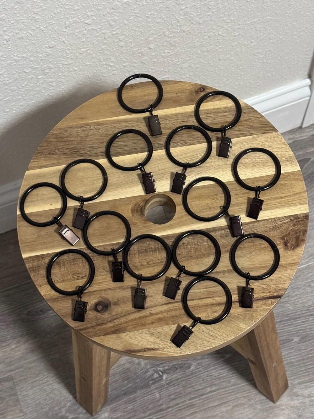 Threshold Oil Rubbed Bronze Curtain Clip Rings Set of 14 Drape Hardware Like New